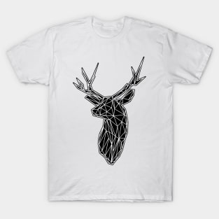 White Lines Stag Trophey Head T-Shirt